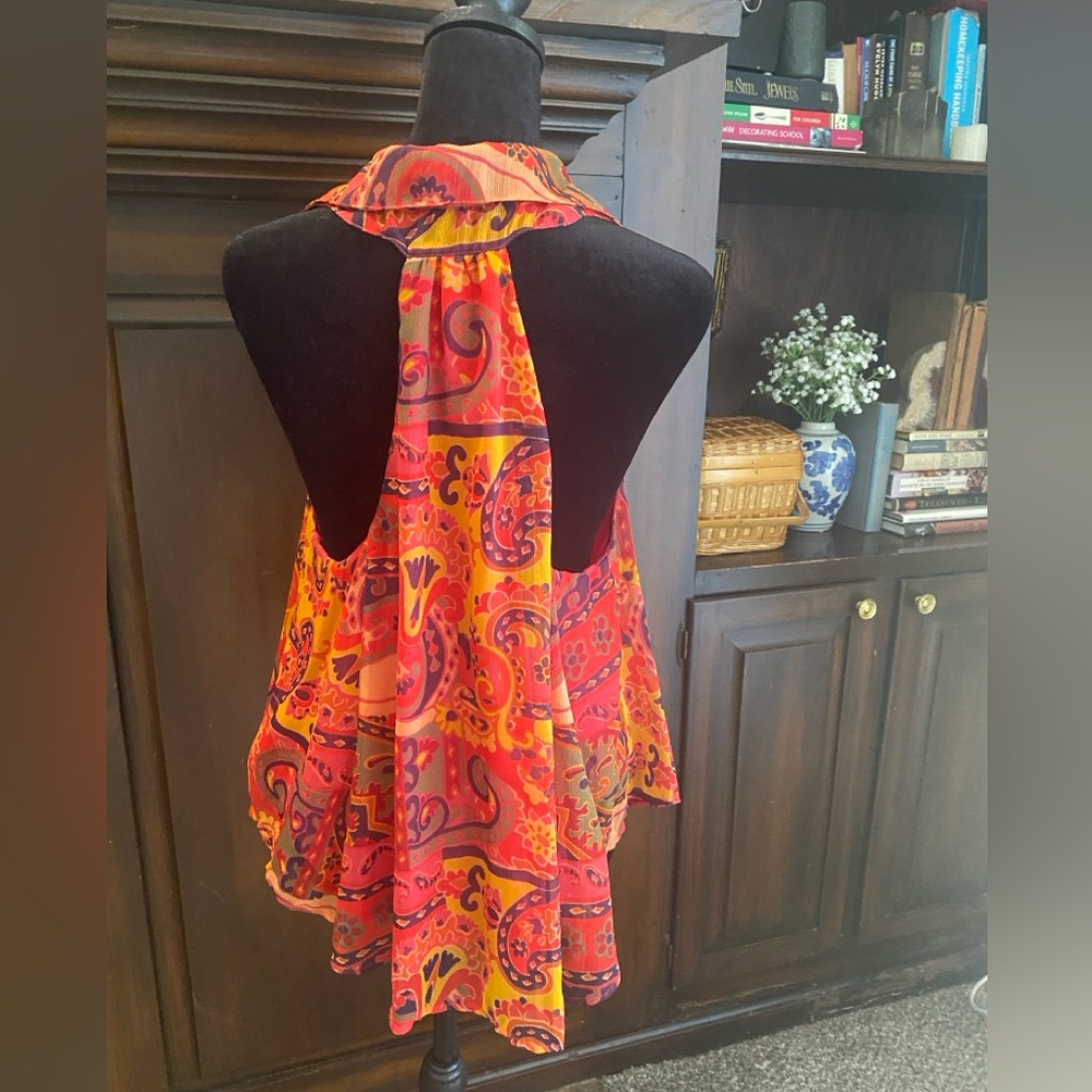 Free People strawberry print sleeveless top size S - Picture 4 of 6